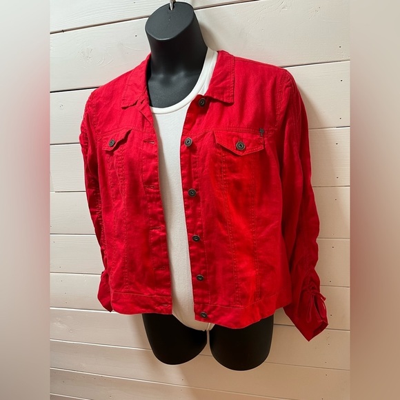 SANDWICH red linen jacket size 44 - Picture 2 of 12